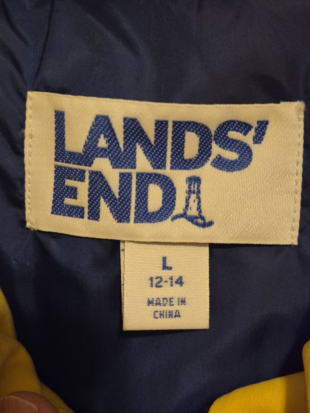 Women's s Lands End Quilted Puffer Vest - Yellow Large 12/14 - Picture 3 of 12